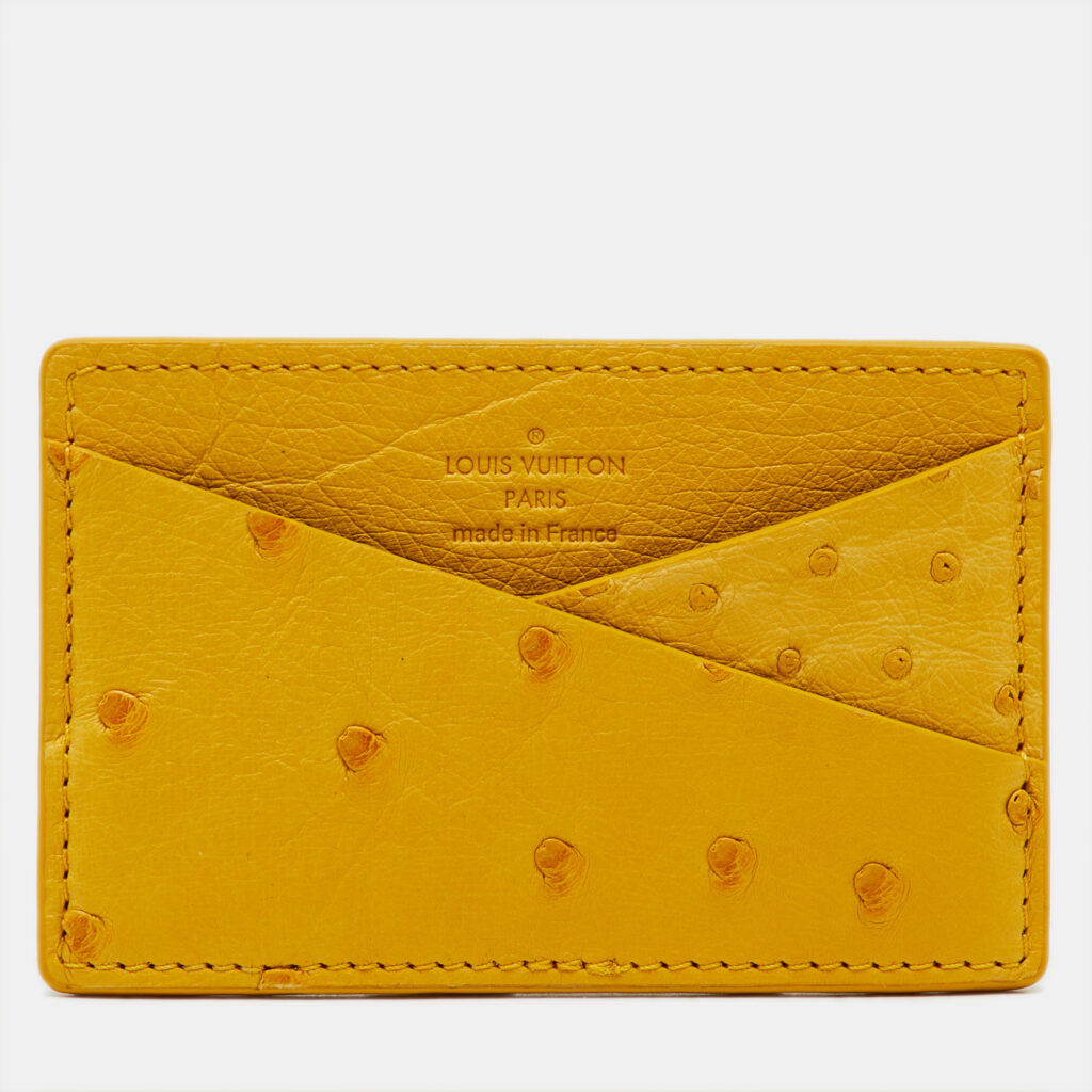 Louis Vuitton Yellow Ostrich Leather Card Holder Louis Vuitton Yellow Ostrich Leather Card Holder