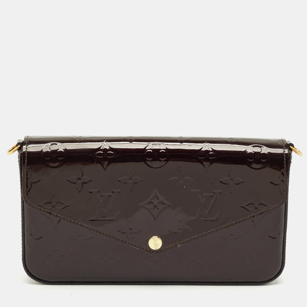 Louis Vuitton Amarante Monogram Vernis Pochette Felicie Bag Louis Vuitton Amarante Monogram Vernis Pochette Felicie Bag