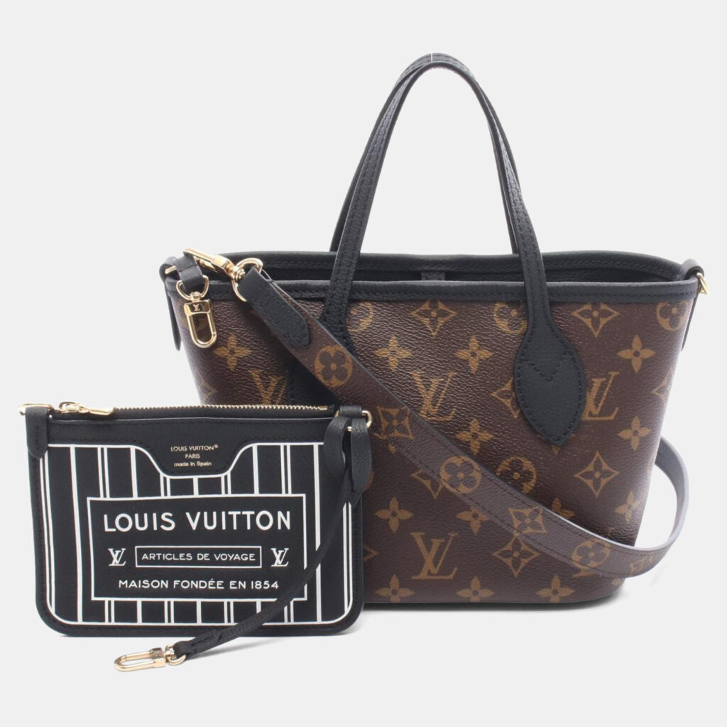 Louis Vuitton Neverfull Inside Out BB Brown/Black Monogram Coated Canvas Leather Tote Louis Vuitton Neverfull Inside Out BB Brown/Black Monogram Coated Canvas Leather Tote