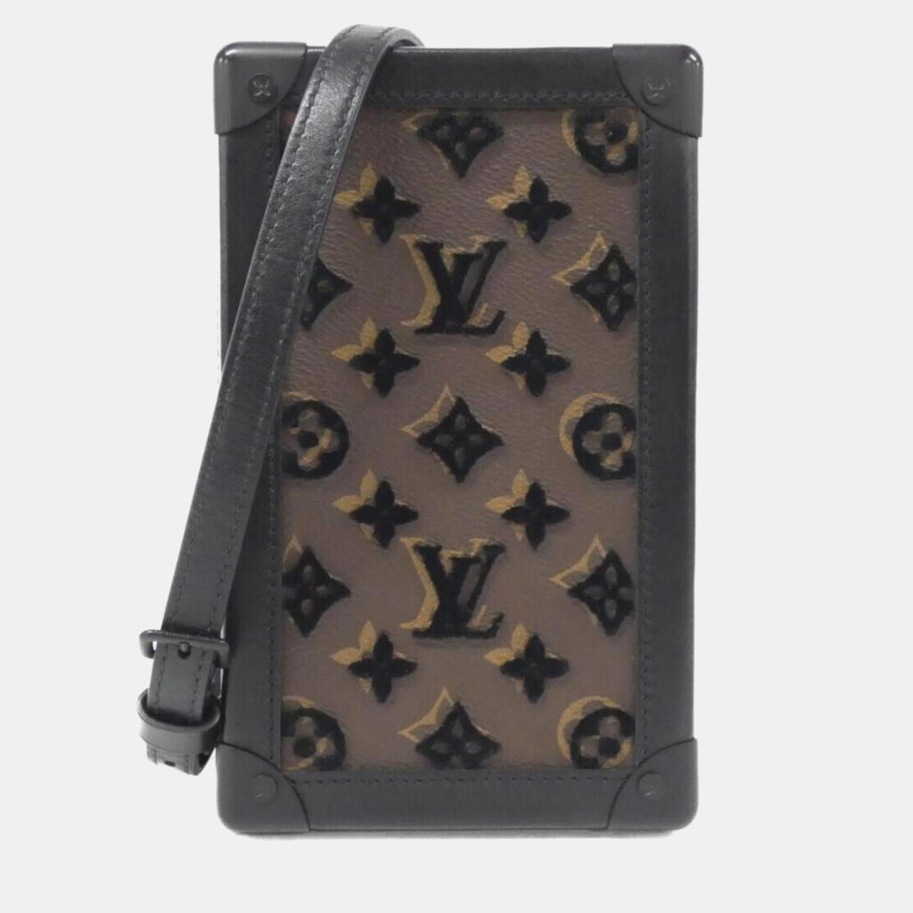 Louis Vuitton Black/Brown Monogram Tuftage Vertical Soft Trunk Shoulder Bag Louis Vuitton Black/Brown Monogram Tuftage Vertical Soft Trunk Shoulder Bag