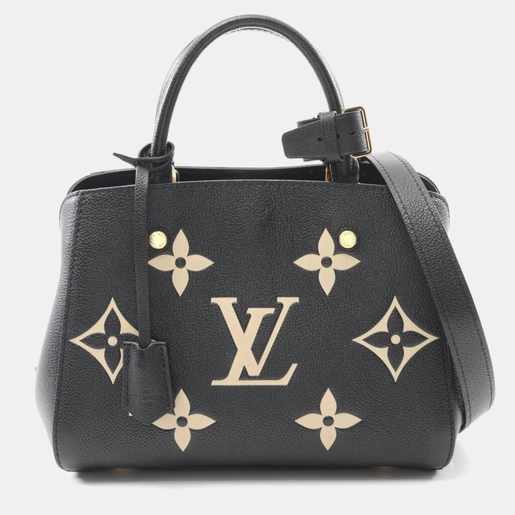Louis Vuitton Montaigne Black/Beige Monogram Empreinte Leather BB Handbag
