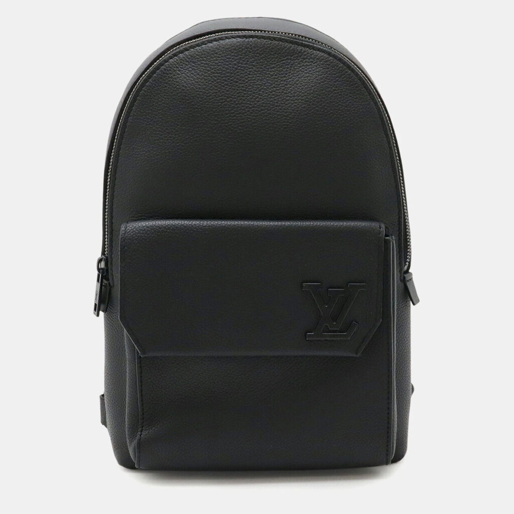 Louis Vuitton Lv Aerogram Pilot Sling Bag Body Shoulder Leather Noir Black