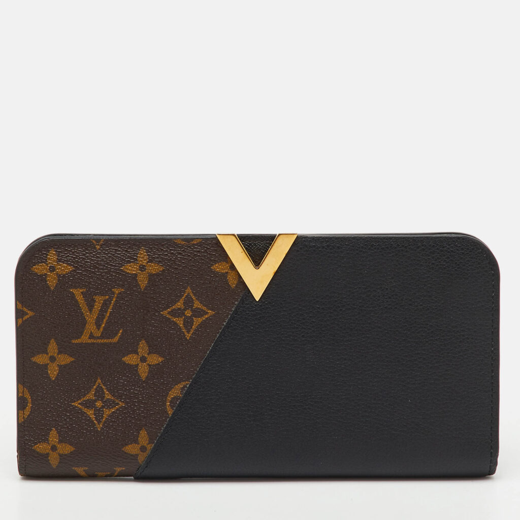 Louis Vuitton Black Monogram Canvas and Leather Kimono Wallet Louis Vuitton Black Monogram Canvas and Leather Kimono Wallet