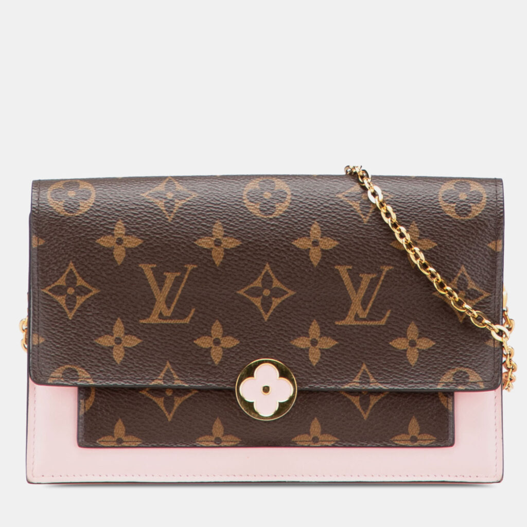 Louis Vuitton Brown Monogram Flore Wallet On Chain Louis Vuitton Brown Monogram Flore Wallet On Chain
