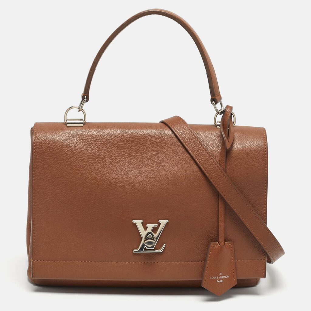 luxury-women-louis-vuitton-used-handbags-p1219900-012.jpg Louis Vuitton Brown Leather Lockme II Bag