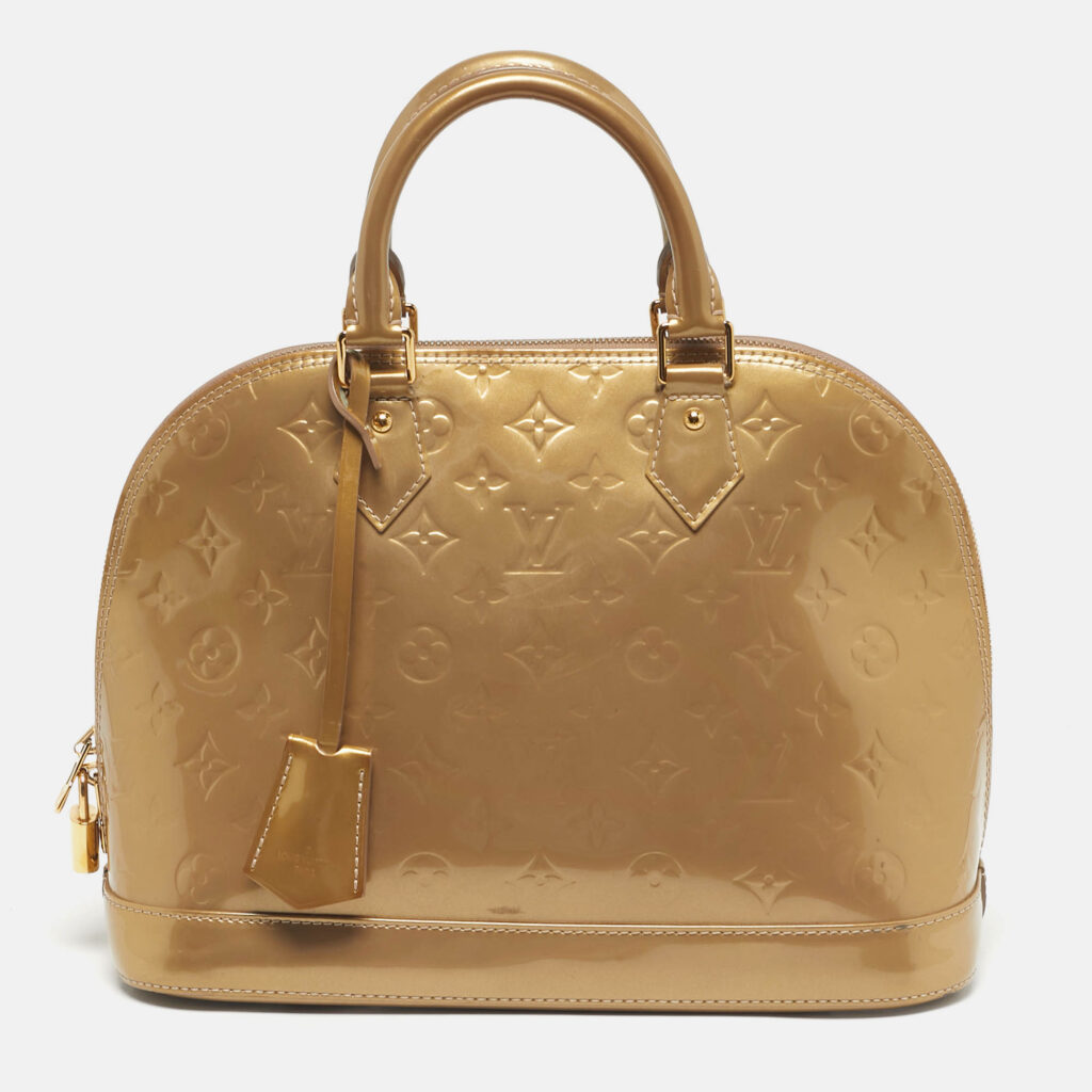 Louis Vuitton Beige Poudre Monogram Vernis Alma PM Bag Louis Vuitton Beige Poudre Monogram Vernis Alma PM Bag