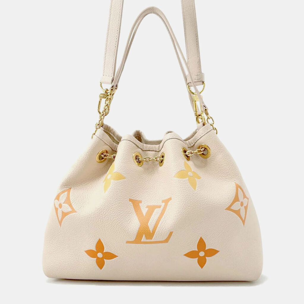 Louis Vuitton LV Summer Beige Monogram Empreinte Leather Handle Bag
