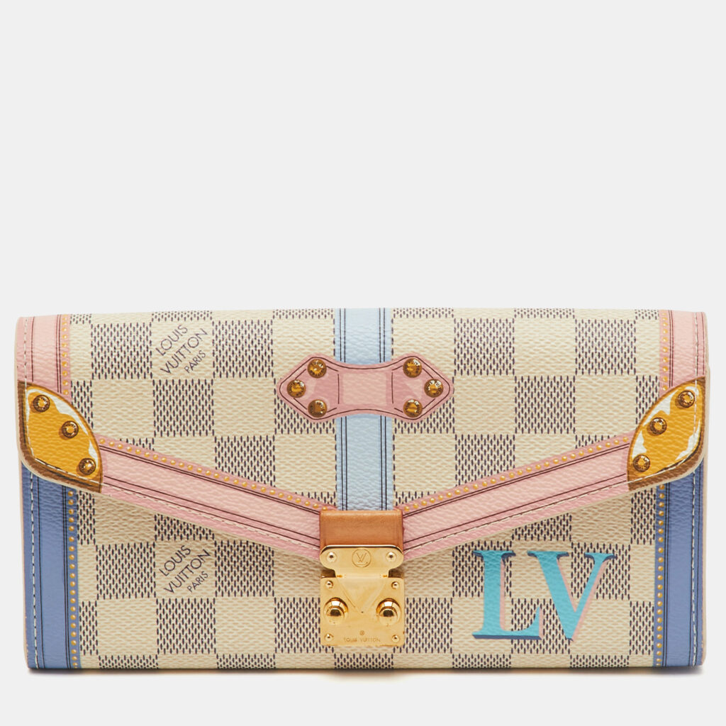 Louis Vuitton Damier Azur Canvas Summer Trunks Sarah Wallet Louis Vuitton Damier Azur Canvas Summer Trunks Sarah Wallet