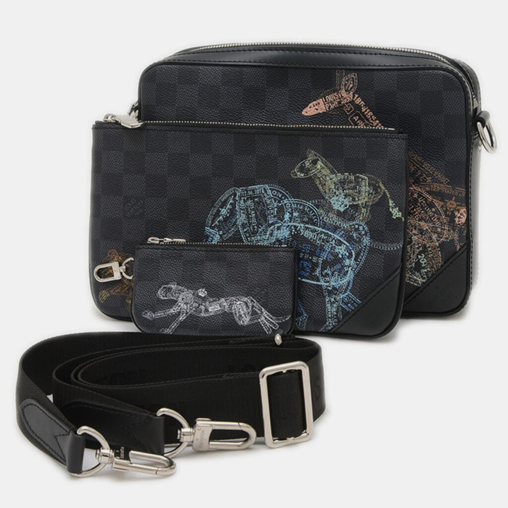 Louis Vuitton Trio Grey Damier Graphite Canvas Shoulder Bag Louis Vuitton Trio Grey Damier Graphite Canvas Shoulder Bag