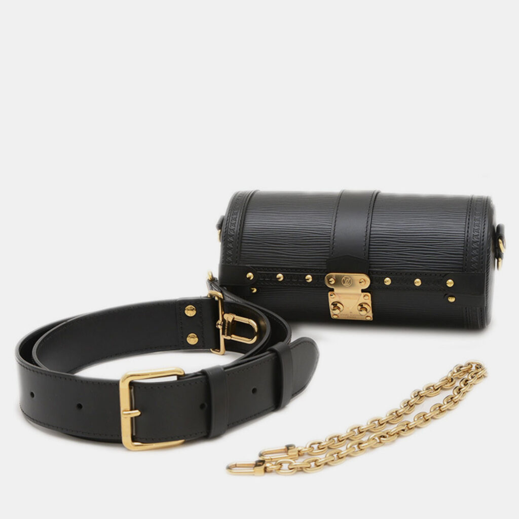 Louis Vuitton Papillon Trunk Black Epi Leather Shoulder Bag Louis Vuitton Papillon Trunk Black Epi Leather Shoulder Bag