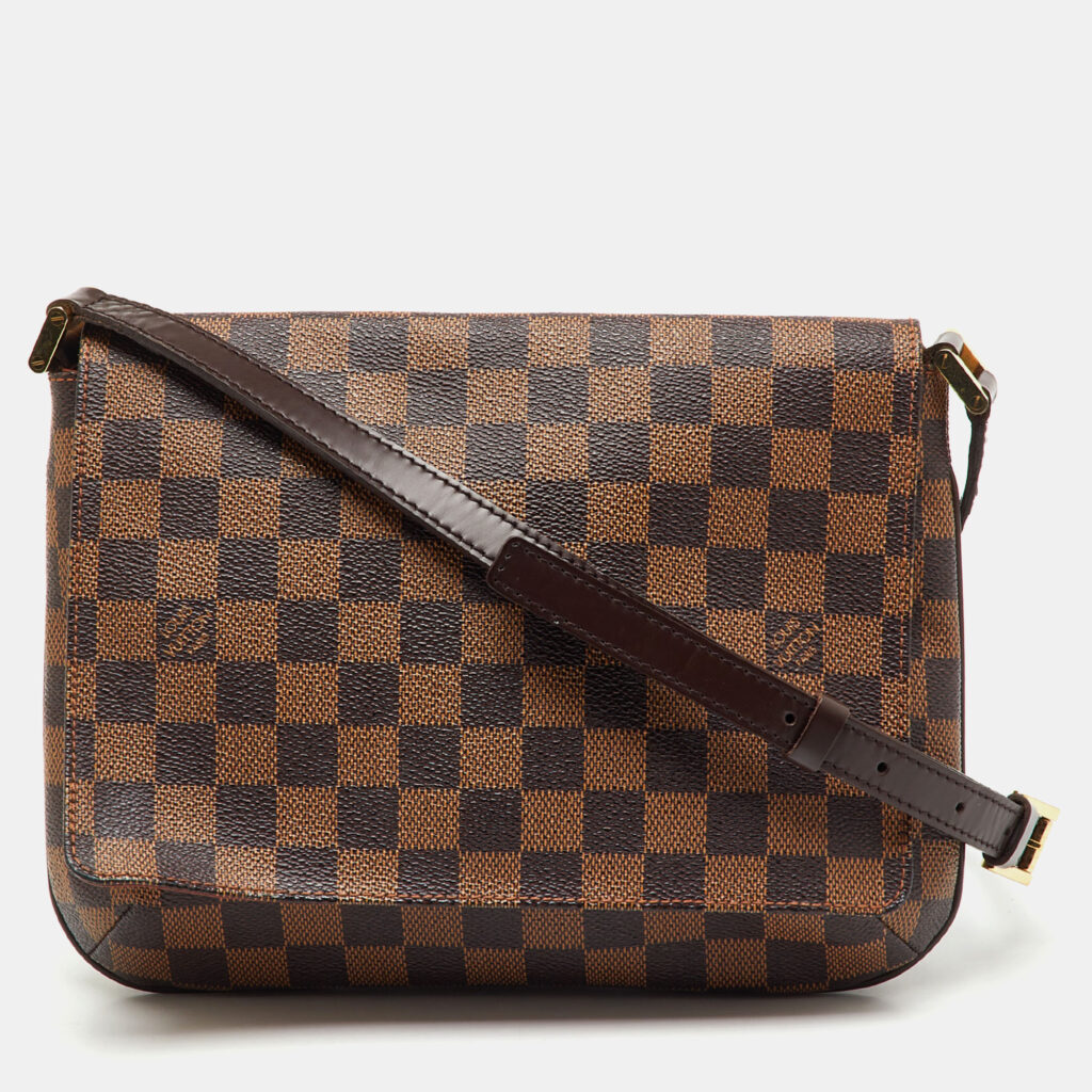 Louis Vuitton Damier Ebene Canvas Musette Tango Bag Louis Vuitton Damier Ebene Canvas Musette Tango Bag