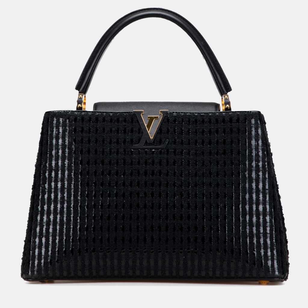 luxury-women-louis-vuitton-used-handbags-p1222985-002.jpg Louis Vuitton Black Tweed Capucines MM
