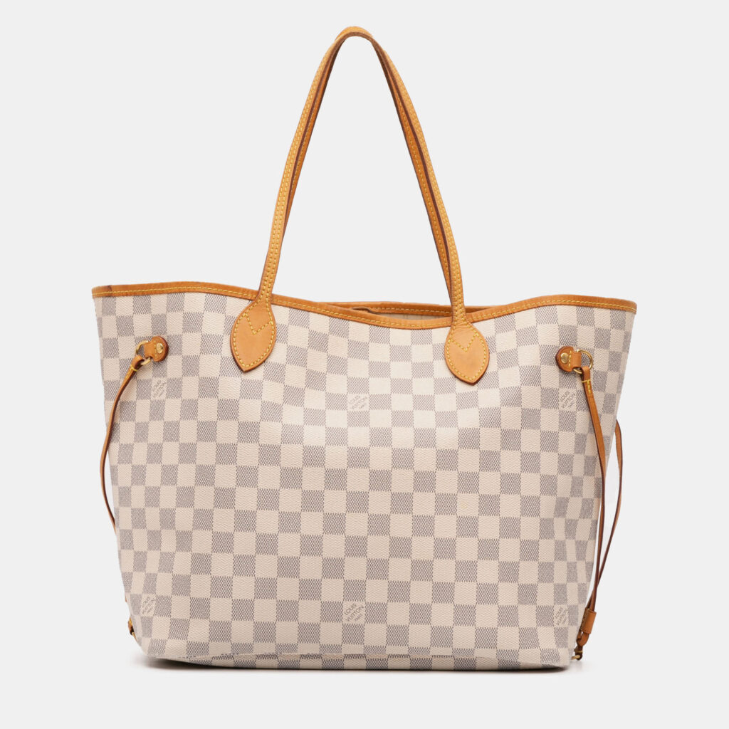 Louis Vuitton White Damier Azur Neverfull MM Louis Vuitton White Damier Azur Neverfull MM