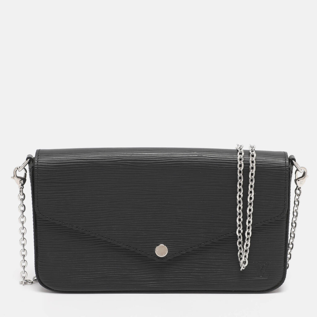 luxury-women-louis-vuitton-used-handbags-p1223394-015-1.jpg Louis Vuitton Black Epi Leather Pochette Felicie Bag