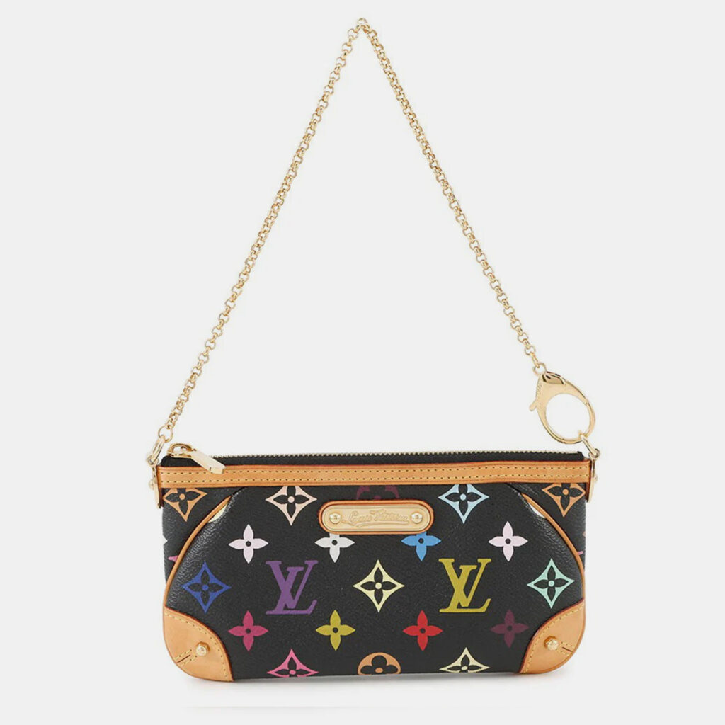 Louis Vuitton Pochette Milla Black Monogram Multicolor PM Handbag