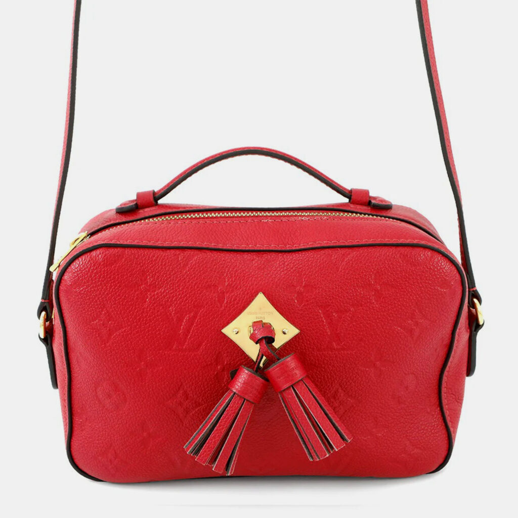 Louis Vuitton Saintonge Scarlet Monogram Empreinte Leather Handbag