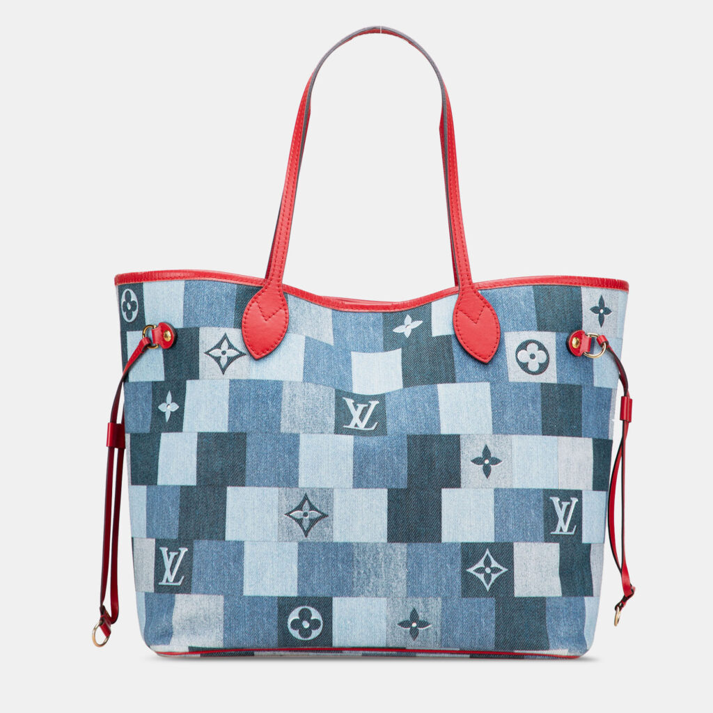 Louis Vuitton Blue Monogram Denim Patchwork Neverfull MM Louis Vuitton Blue Monogram Denim Patchwork Neverfull MM