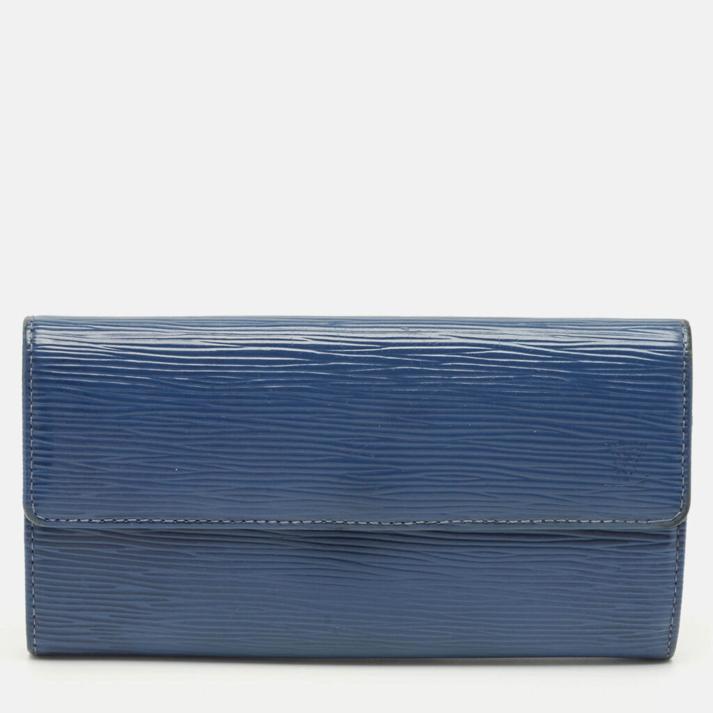 Louis Vuitton Myrtille Blue Epi Leather Sarah Wallet