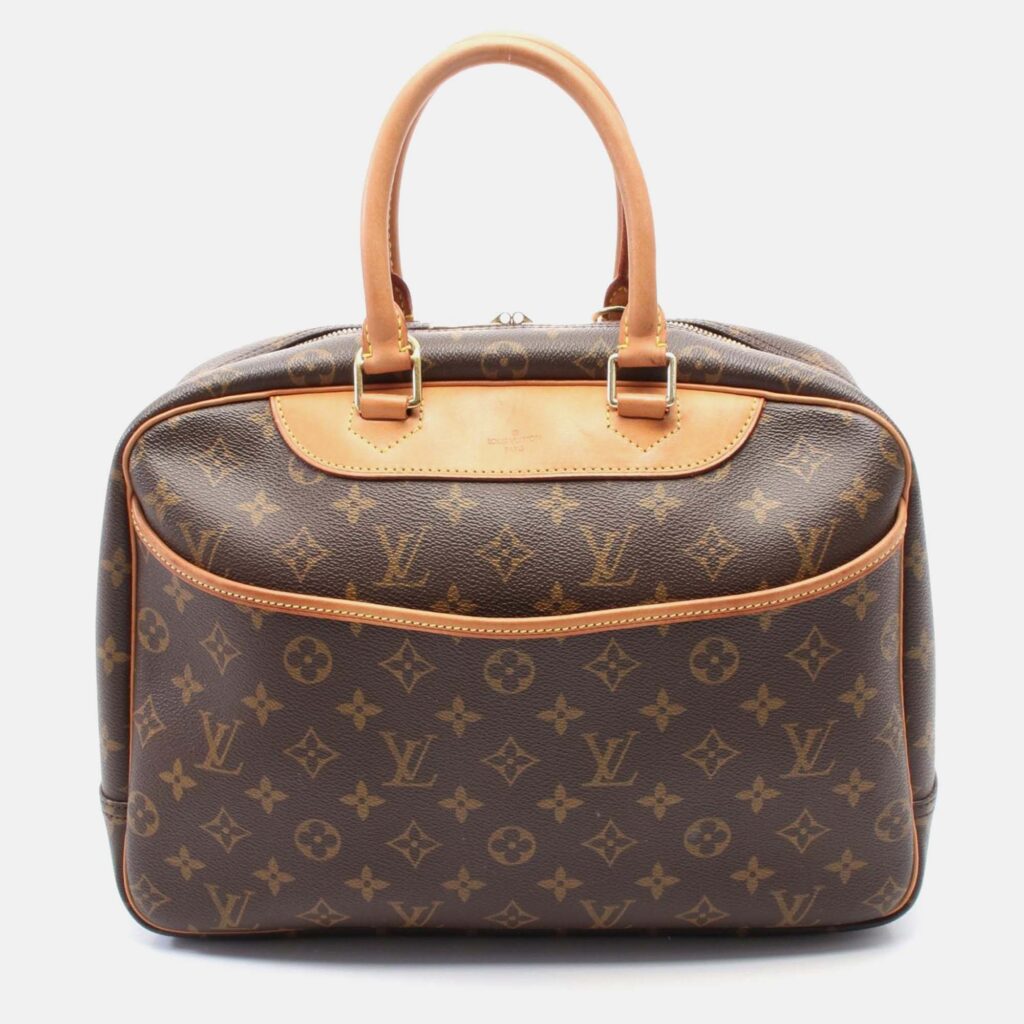 Louis Vuitton Deauville Brown Monogram Canvas and Leather Shoulder Bag Louis Vuitton Deauville Brown Monogram Canvas and Leather Shoulder Bag