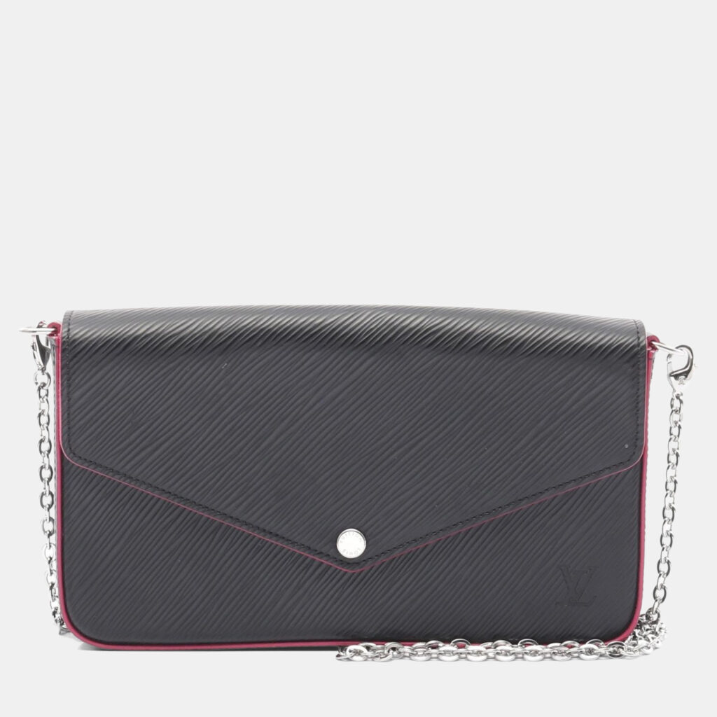 Louis Vuitton Félicie Black Epi Leather Wallet on Chain Louis Vuitton Félicie Black Epi Leather Wallet on Chain
