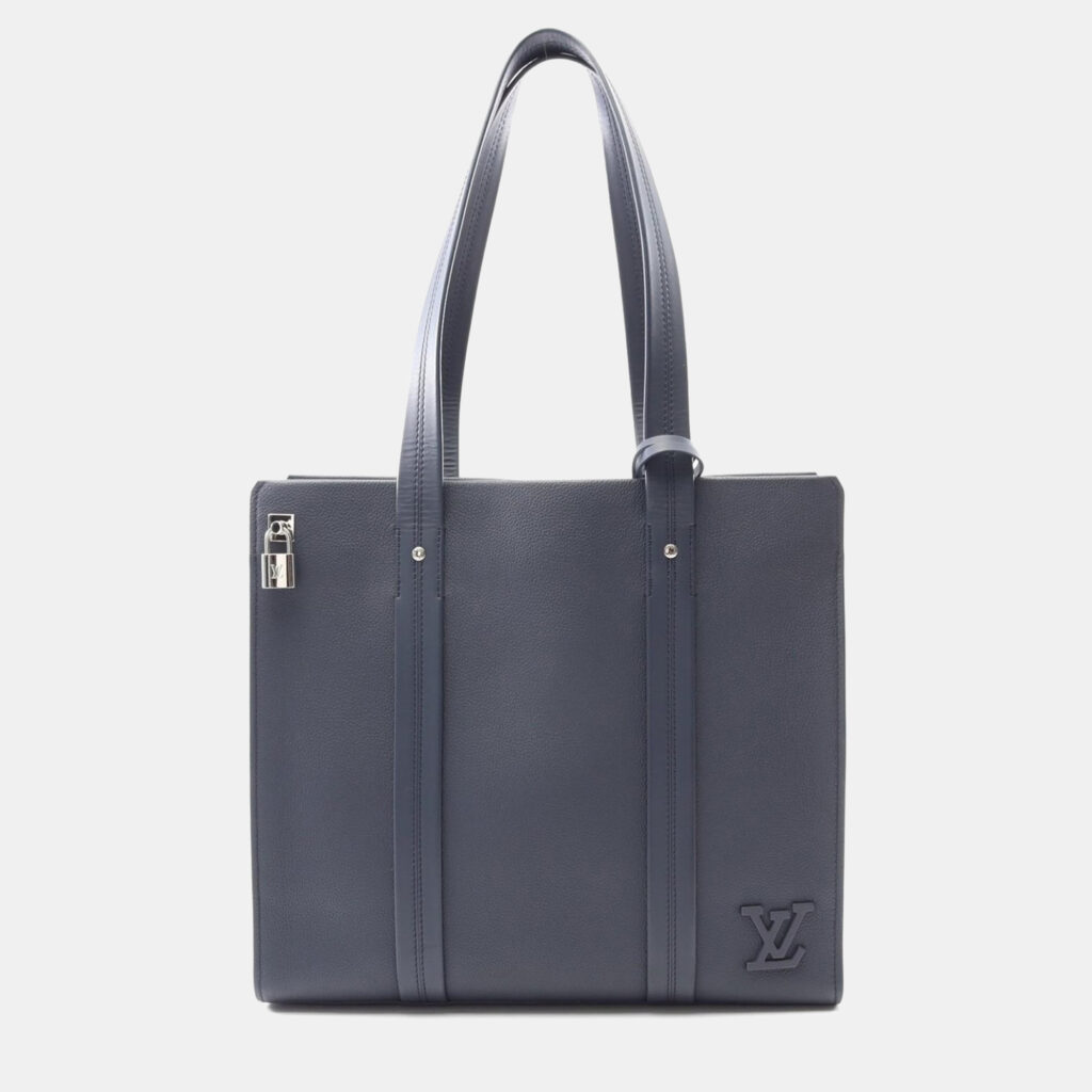 Louis Vuitton OnTheGo MM Navy Monogram Empreinte Leather Tote Bag