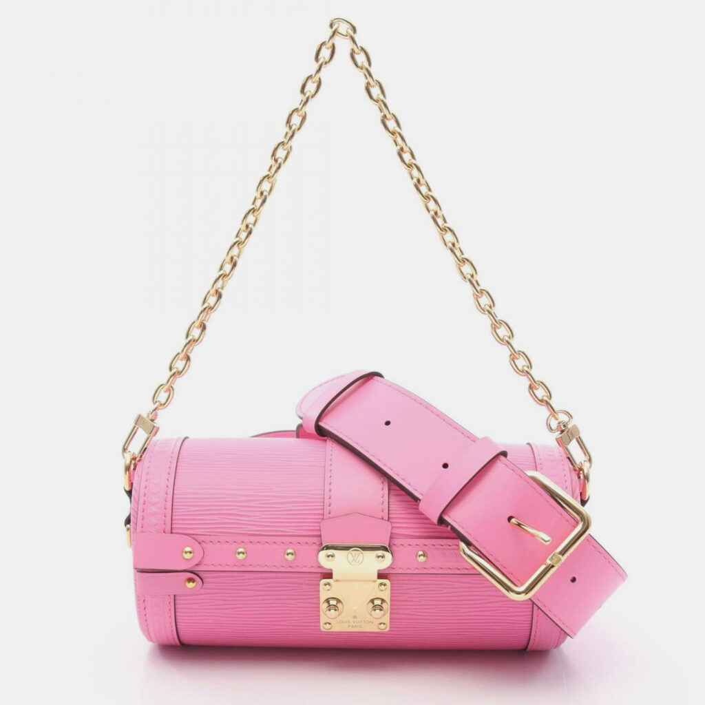 Louis Vuitton Bella Pink Mahina Calfskin Leather Shoulder Bag Louis Vuitton Bella Pink Mahina Calfskin Leather Shoulder Bag