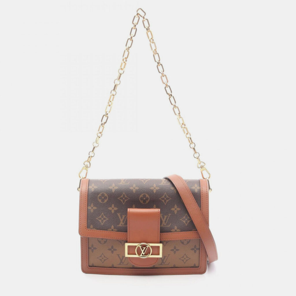 Louis Vuitton Dauphine MM Brown Monogram Canvas Shoulder Bag