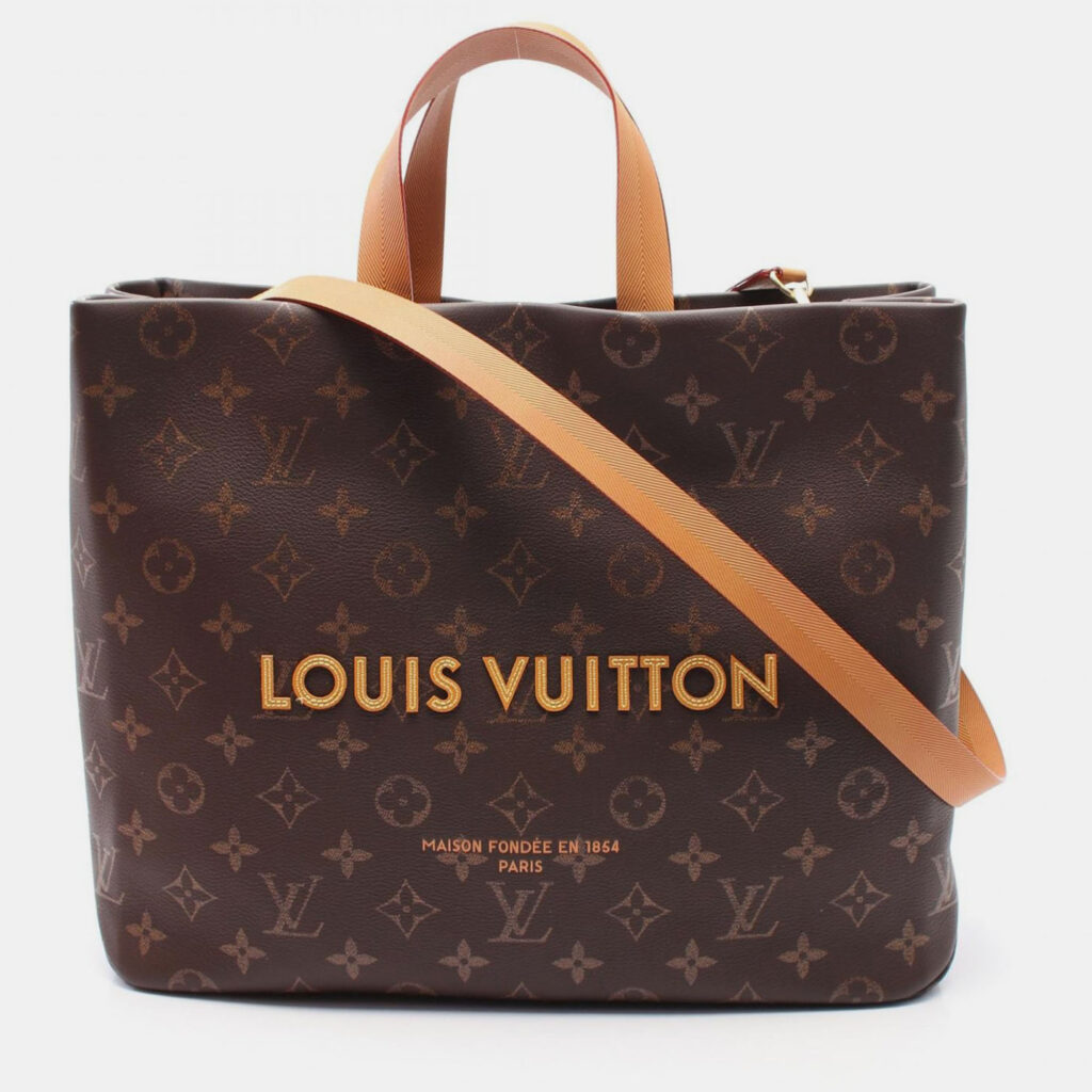 Louis Vuitton Shopper MM Brown Monogram Leather Tote Bag