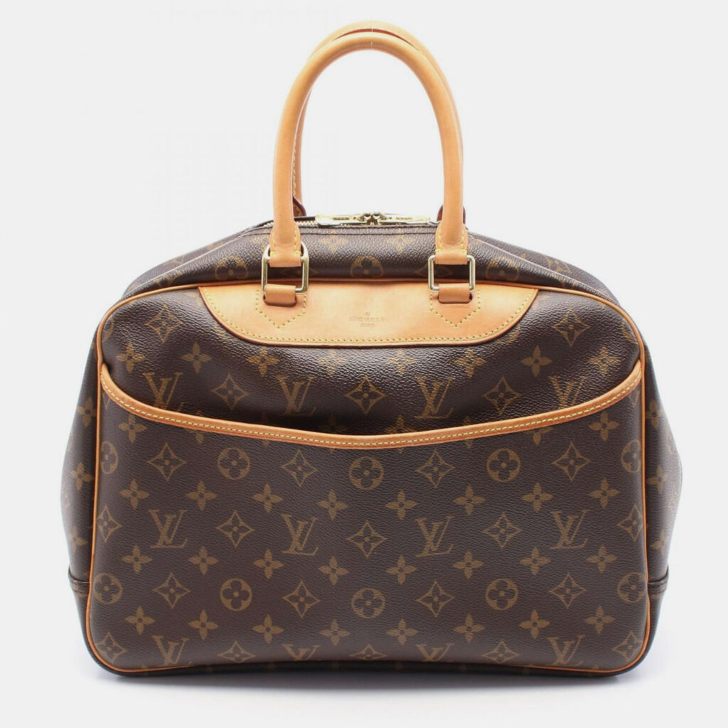 Louis Vuitton Deauville Brown Monogram Canvas Top Handle Bag Louis Vuitton Deauville Brown Monogram Canvas Top Handle Bag