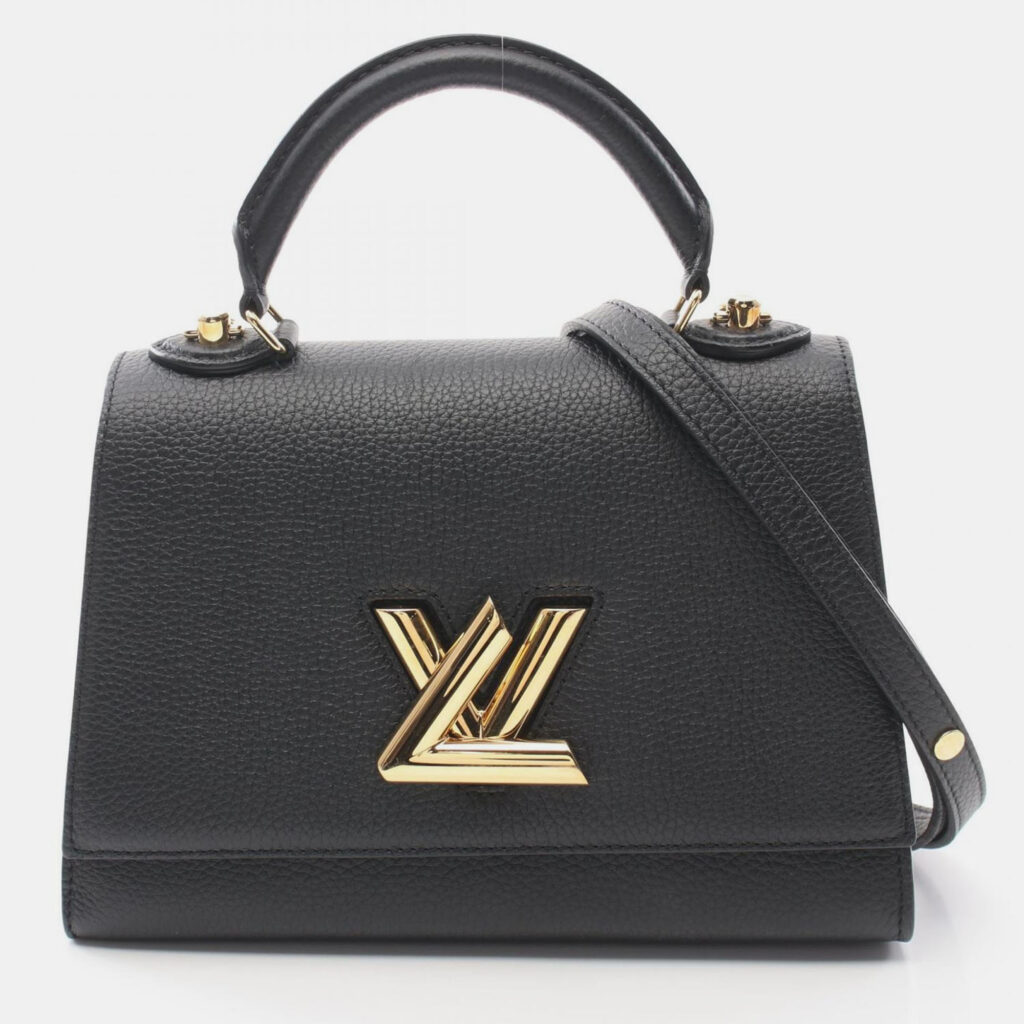 Louis Vuitton Twist One Handle PM Black Taurillon Leather Shoulder Bag Louis Vuitton Twist One Handle PM Black Taurillon Leather Shoulder Bag