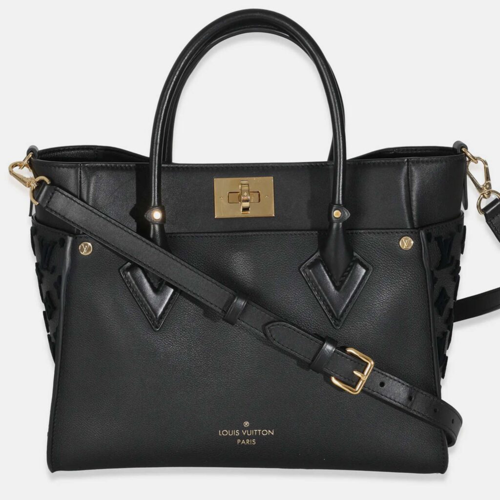 Louis Vuitton Black Calfskin Monogram Tufting On My Side MM Louis Vuitton Black Calfskin Monogram Tufting On My Side MM