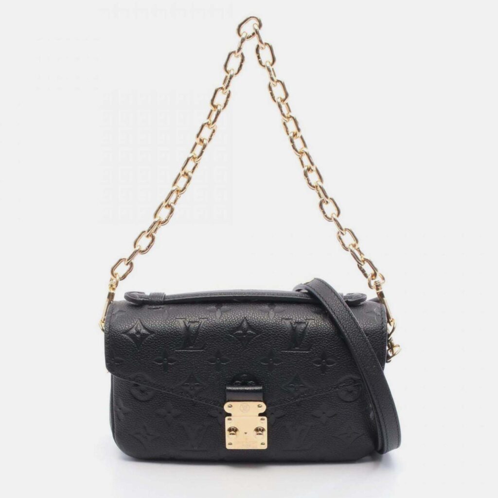 Louis Vuitton Metis East West Pochette Handbag In Monogram Empreinte Leather Black