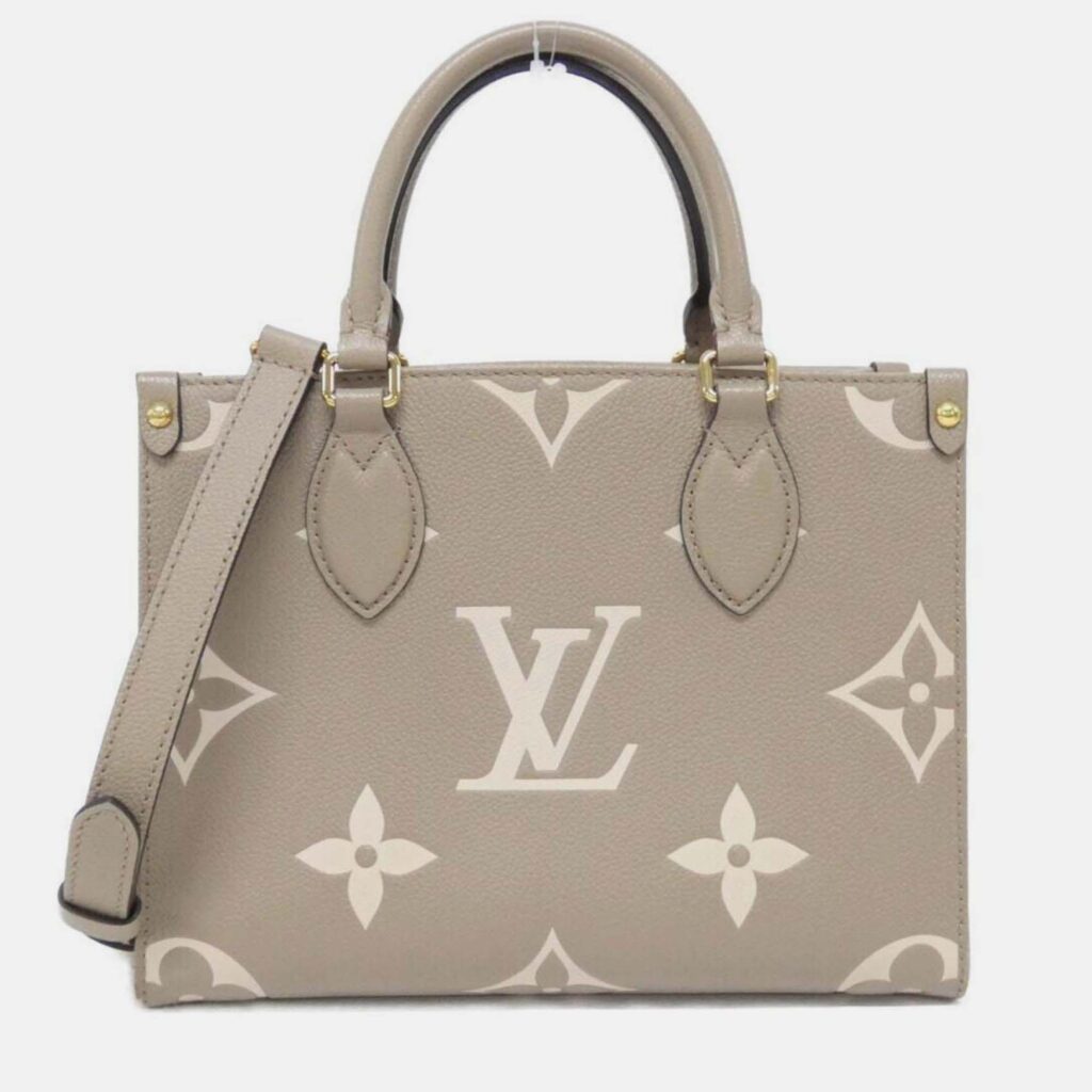 Louis Vuitton Two-Tone Monogram Empreinte On-The-Go Pm Handbag Louis Vuitton Two-Tone Monogram Empreinte On-The-Go Pm Handbag