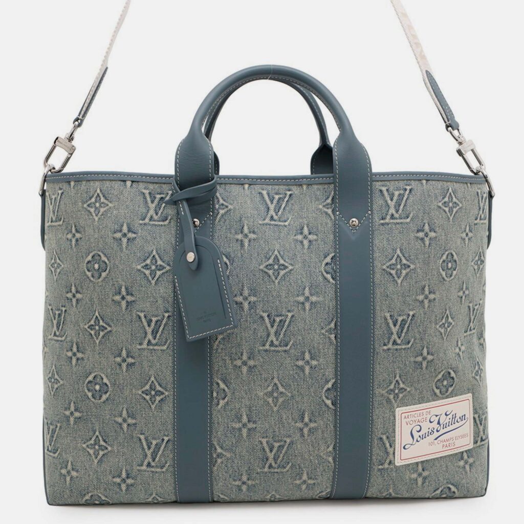 Louis Vuitton Monogram Washed Denim Weekend Tote Bag Nm Louis Vuitton Monogram Washed Denim Weekend Tote Bag Nm