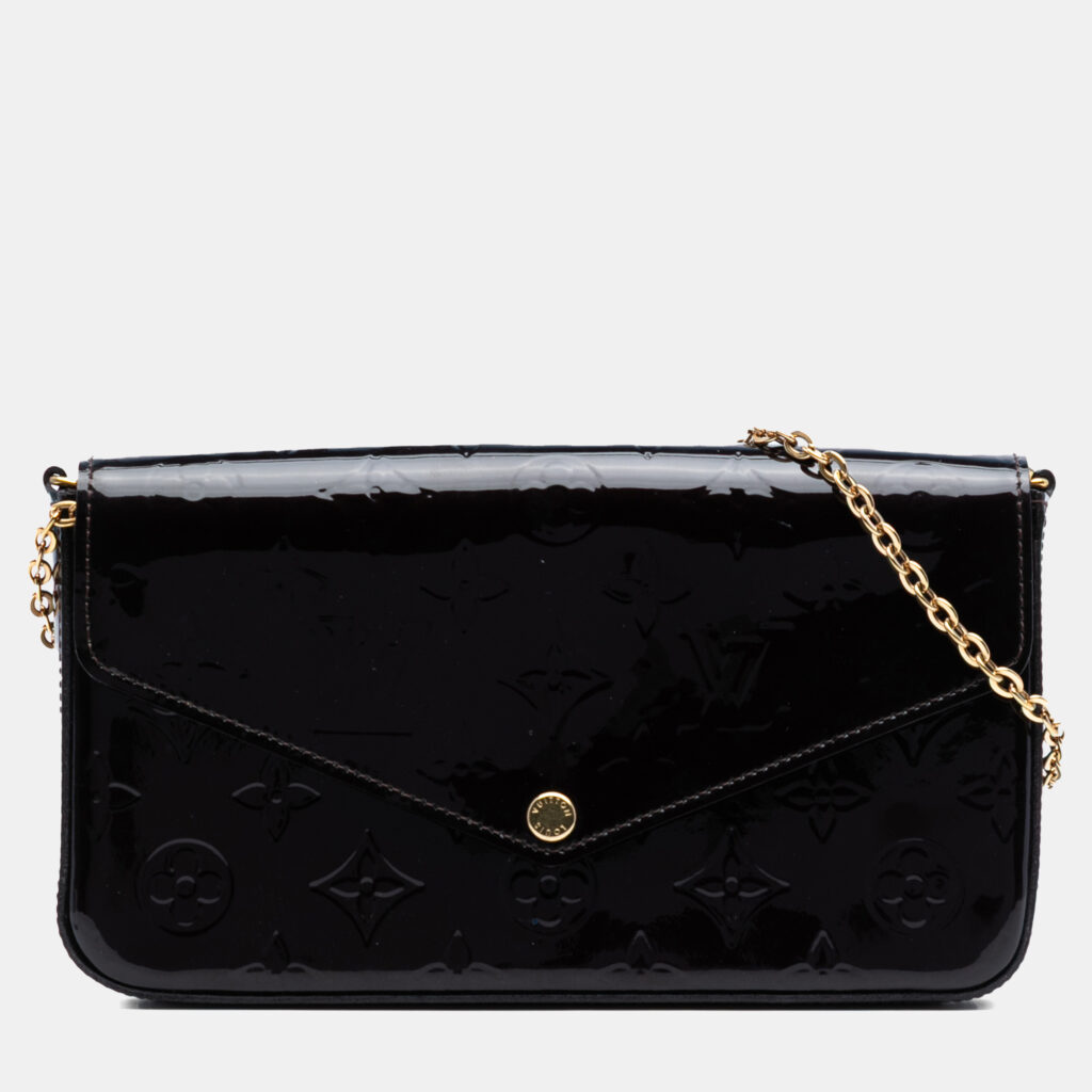 Louis Vuitton Black Monogram Vernis Pochette Felicie Louis Vuitton Black Monogram Vernis Pochette Felicie
