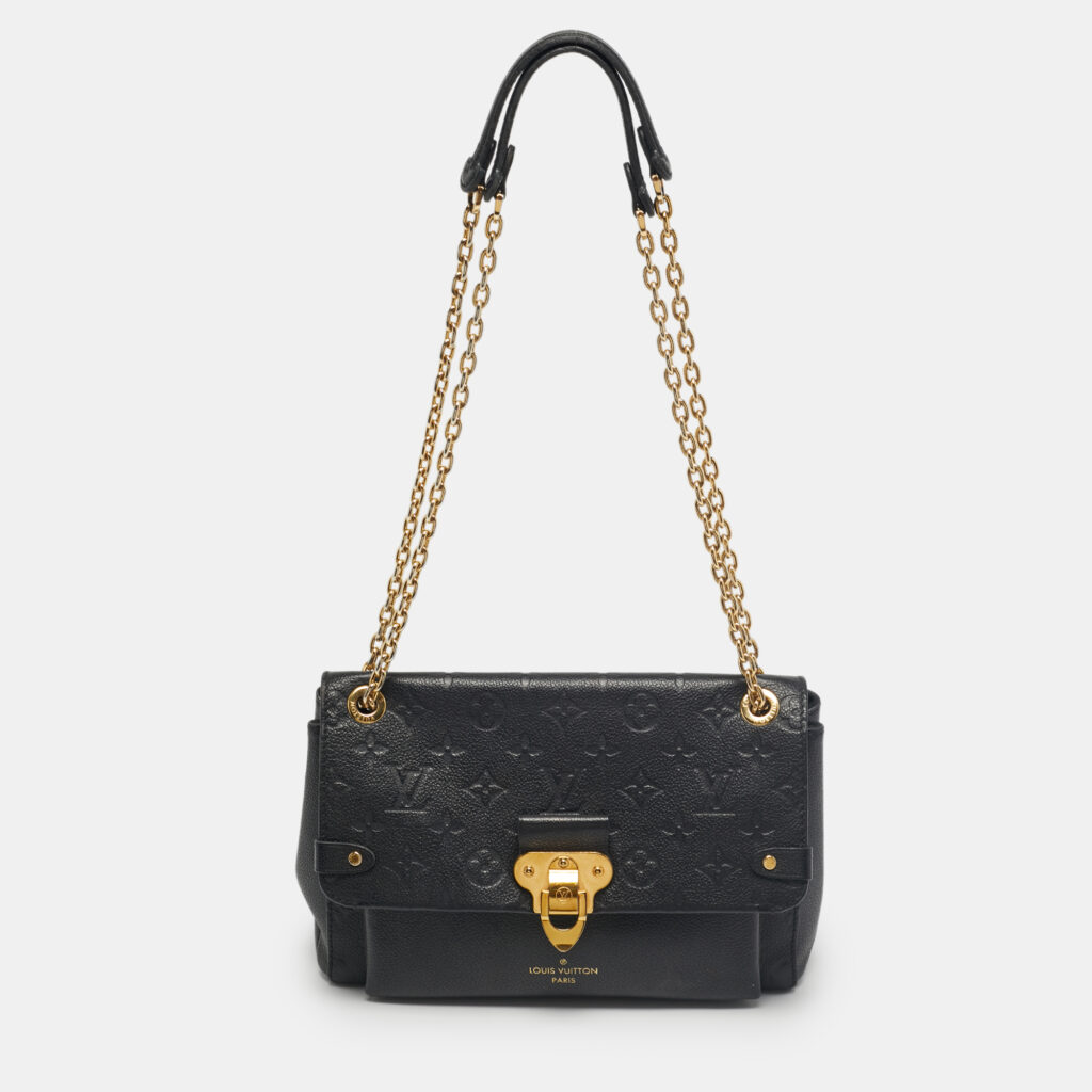 Louis Vuitton Black Monogram Empreinte Leather Vavin PM Bag Louis Vuitton Black Monogram Empreinte Leather Vavin PM Bag