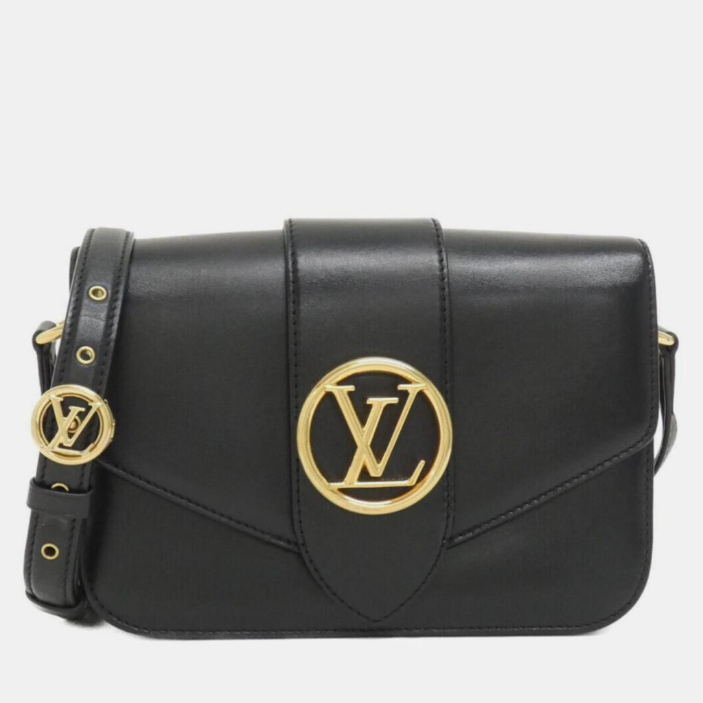 Louis Vuitton Lv Pont Neuf Black Leather Shoulder Bag