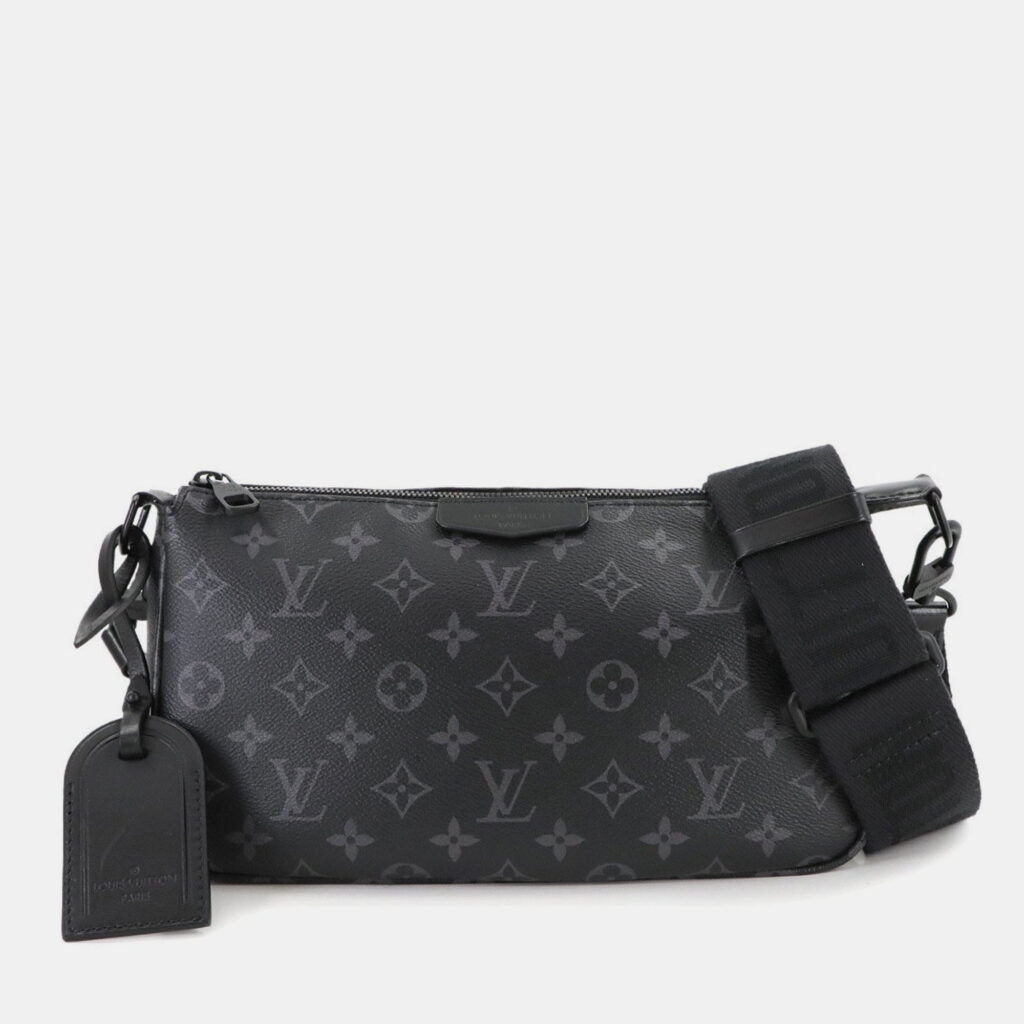 Louis Vuitton Monogram Eclipse Pochette Accessoire Xl Shoulder Bag Black