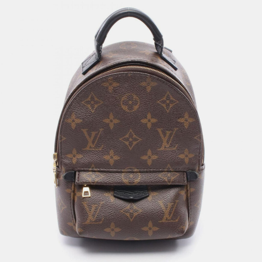 Louis Vuitton Palm Springs Mini Backpack Coated Canvas And Leather With Monogram Design Brown Black Louis Vuitton Palm Springs Mini Backpack Coated Canvas And Leather With Monogram Design Brown Black
