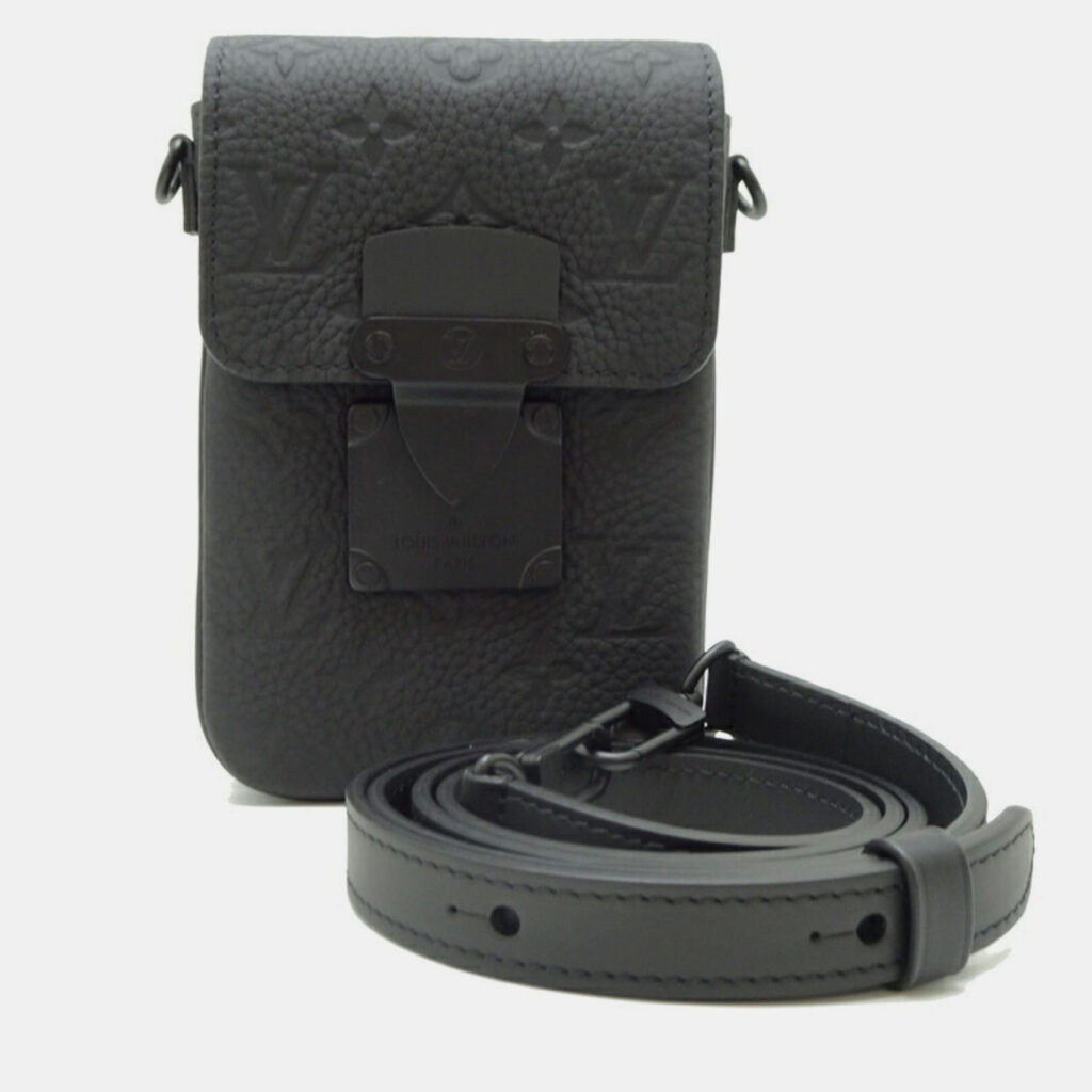 Louis Vuitton S-Lock Vertical Wearable Wallet Shoulder Bag M81524 In Taurillon Noir (Black)
