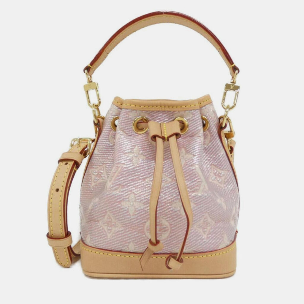 Louis Vuitton Monogram Laminated Jacquard Nano Noe Shoulder Bag Louis Vuitton Monogram Laminated Jacquard Nano Noe Shoulder Bag