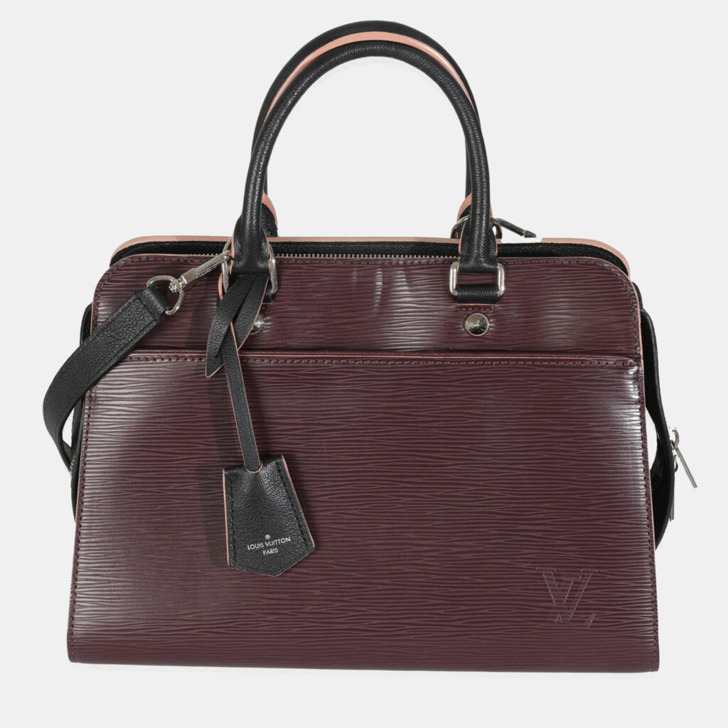 Louis Vuitton Vaneau MM Purple Epi Leather Top Handle Bag Louis Vuitton Vaneau MM Purple Epi Leather Top Handle Bag