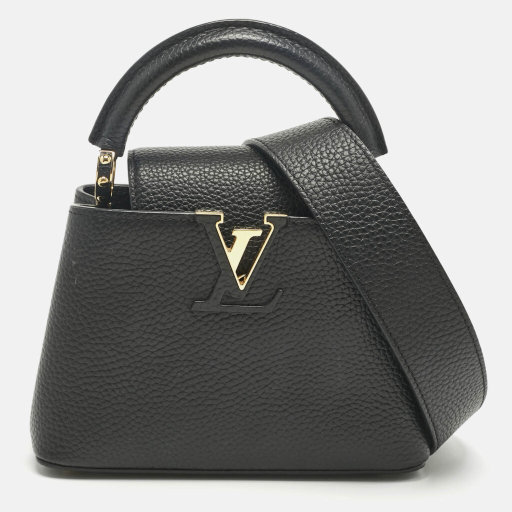 Louis Vuitton Black Leather Mini Capucines Bag Louis Vuitton Black Leather Mini Capucines Bag