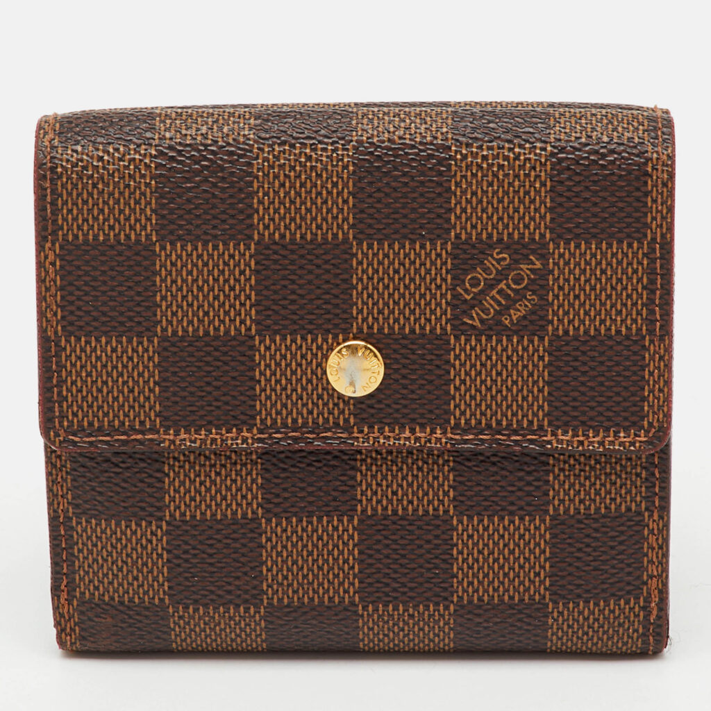 Louis Vuitton Damier Ebene Canvas Elise Wallet Louis Vuitton Damier Ebene Canvas Elise Wallet