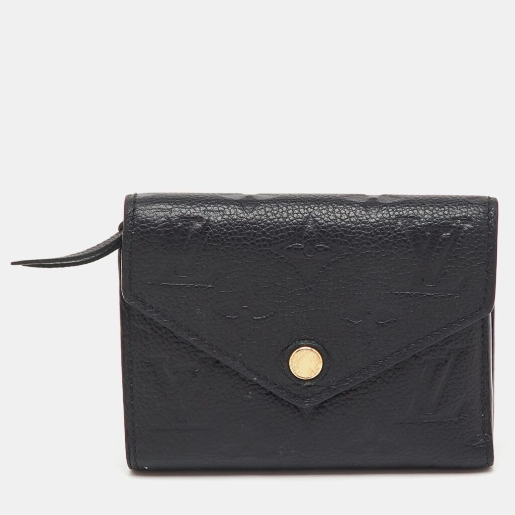 Louis Vuitton Black Monogram Empreinte Leather Victorine Wallet Louis Vuitton Black Monogram Empreinte Leather Victorine Wallet
