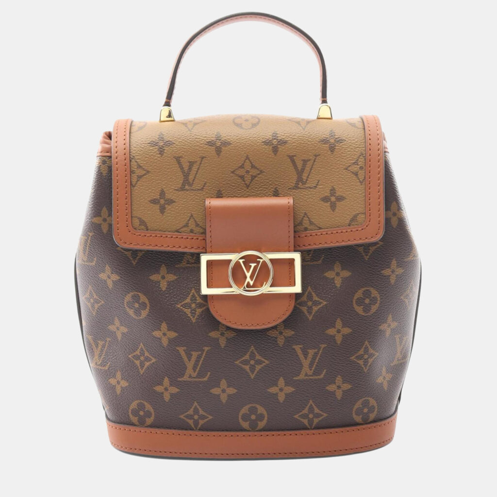 Louis Vuitton Dauphine Brown Monogram Reverse Canvas and Leather Backpack Louis Vuitton Dauphine Brown Monogram Reverse Canvas and Leather Backpack