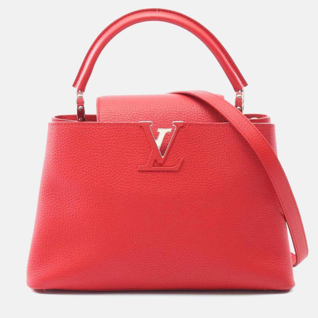 Louis Vuitton Capucines PM Red Taurillon Parnasséa Leather Top Handle Bag
