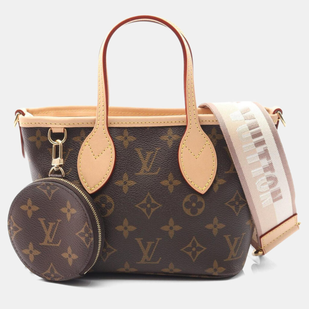 Louis Vuitton Neverfull BB Brown Monogram Coated Canvas and Leather Mini Bag Louis Vuitton Neverfull BB Brown Monogram Coated Canvas and Leather Mini Bag