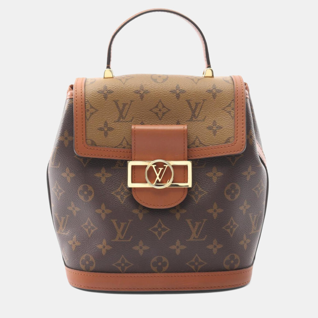 Louis Vuitton Dauphine Brown Monogram Reverse Coated Canvas, Leather Backpack Louis Vuitton Dauphine Brown Monogram Reverse Coated Canvas, Leather Backpack