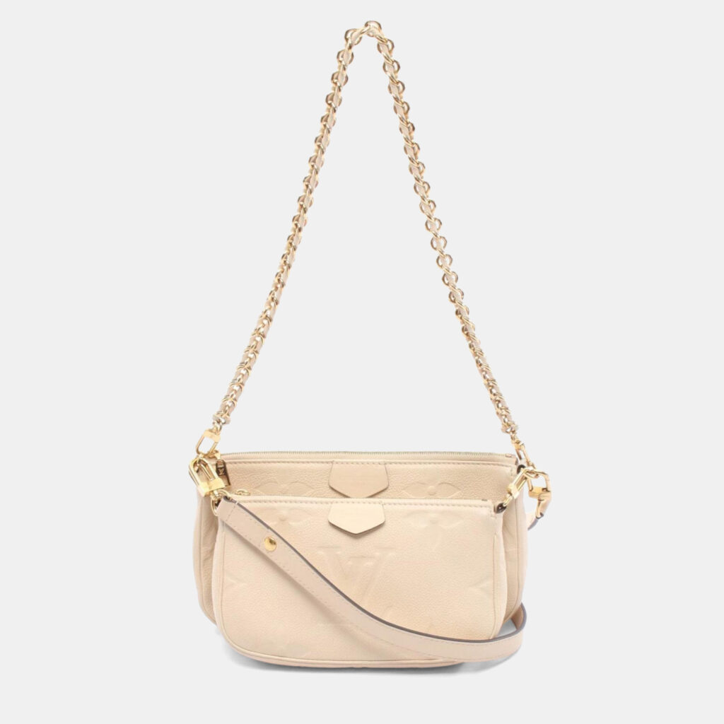 Louis Vuitton Multi Pochette Accessoires Cream Monogram Empreinte Leather Shoulder Bag Louis Vuitton Multi Pochette Accessoires Cream Monogram Empreinte Leather Shoulder Bag